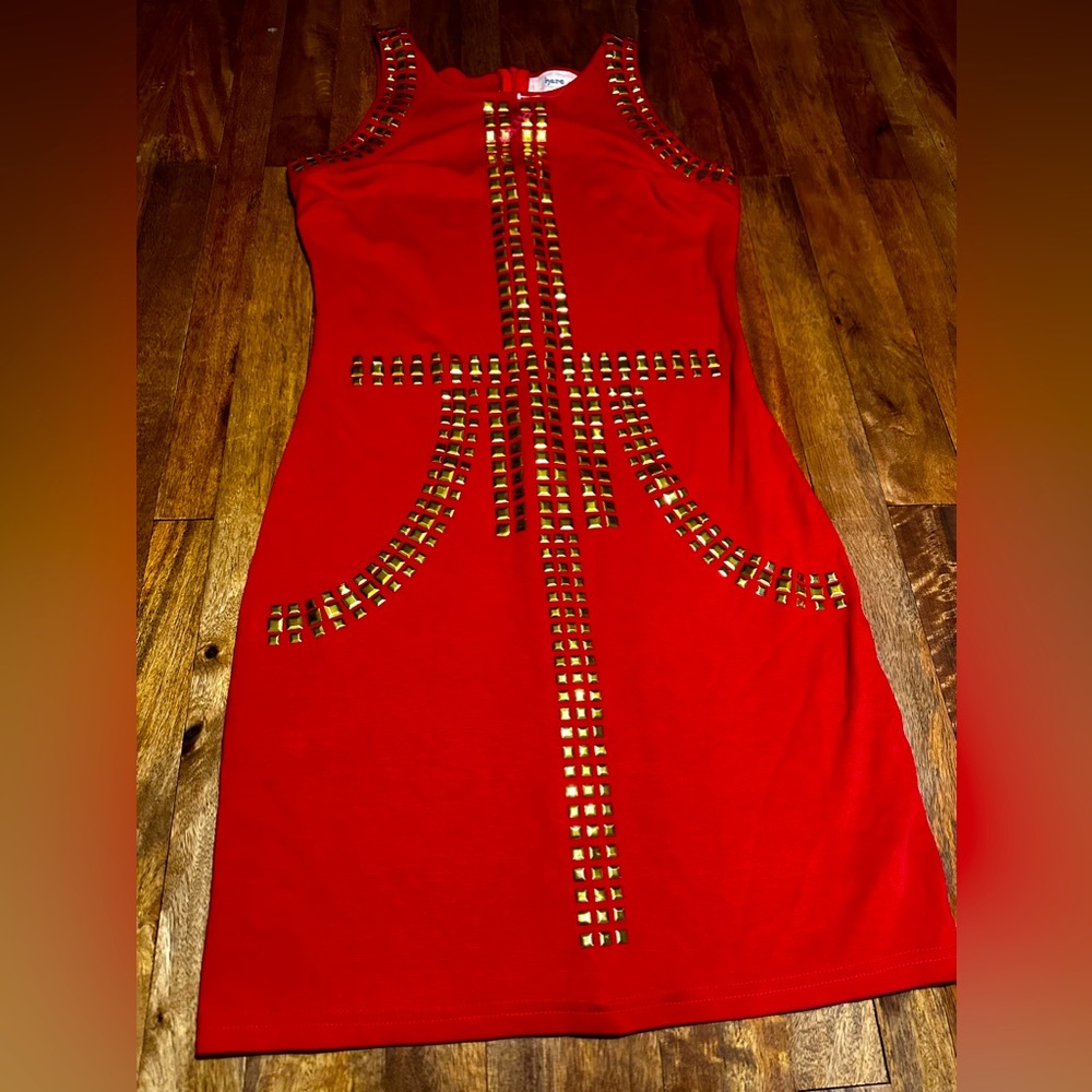Party Dress red and gold Hera size medium Brand new with tags